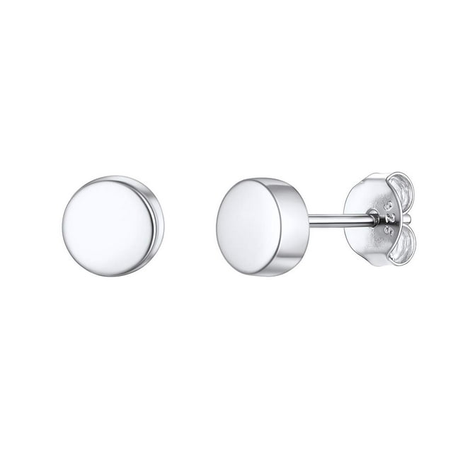Round Disc Stud Earrings