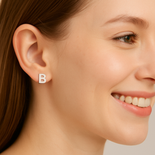 Load image into Gallery viewer, Initial &quot;B&quot; Monogram Stud Earring – Sterling Silver
