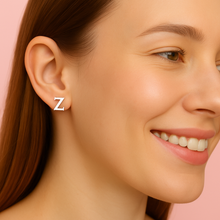 Load image into Gallery viewer, Initial &quot;Z&quot; Monogram Stud Earring – Sterling Silver
