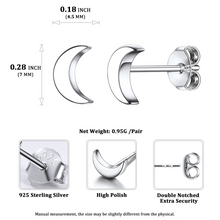 Load image into Gallery viewer, Half Moon Stud Earrings
