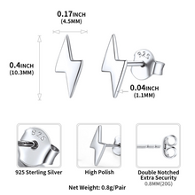 Load image into Gallery viewer, Lightning Bolt Stud Earrings
