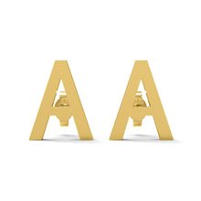 Load image into Gallery viewer, Initial &quot;A&quot; Monogram Stud Earring – Sterling Silver
