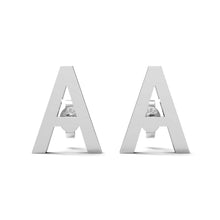 Load image into Gallery viewer, Initial &quot;A&quot; Monogram Stud Earring – Sterling Silver
