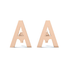 Load image into Gallery viewer, Initial &quot;A&quot; Monogram Stud Earring – Sterling Silver
