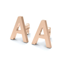 Load image into Gallery viewer, Initial &quot;A&quot; Monogram Stud Earring – Sterling Silver
