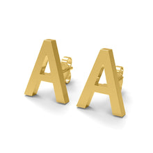 Load image into Gallery viewer, Initial &quot;A&quot; Monogram Stud Earring – Sterling Silver
