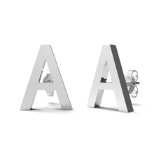 Load image into Gallery viewer, Initial &quot;A&quot; Monogram Stud Earring – Sterling Silver
