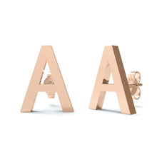 Load image into Gallery viewer, Initial &quot;A&quot; Monogram Stud Earring – Sterling Silver
