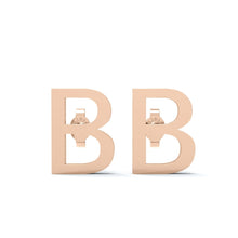 Load image into Gallery viewer, Initial &quot;B&quot; Monogram Stud Earring – Sterling Silver
