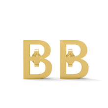 Load image into Gallery viewer, Initial &quot;B&quot; Monogram Stud Earring – Sterling Silver
