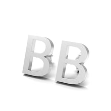 Load image into Gallery viewer, Initial &quot;B&quot; Monogram Stud Earring – Sterling Silver
