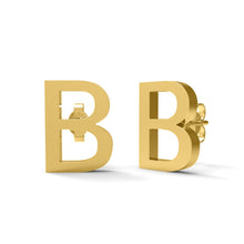 Load image into Gallery viewer, Initial &quot;B&quot; Monogram Stud Earring – Sterling Silver
