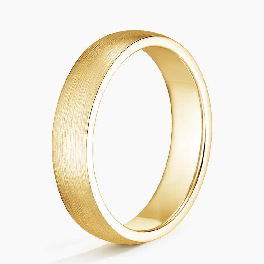 Matte Comfort Fit 5mm Wedding Ring in                            14K Yellow Gold