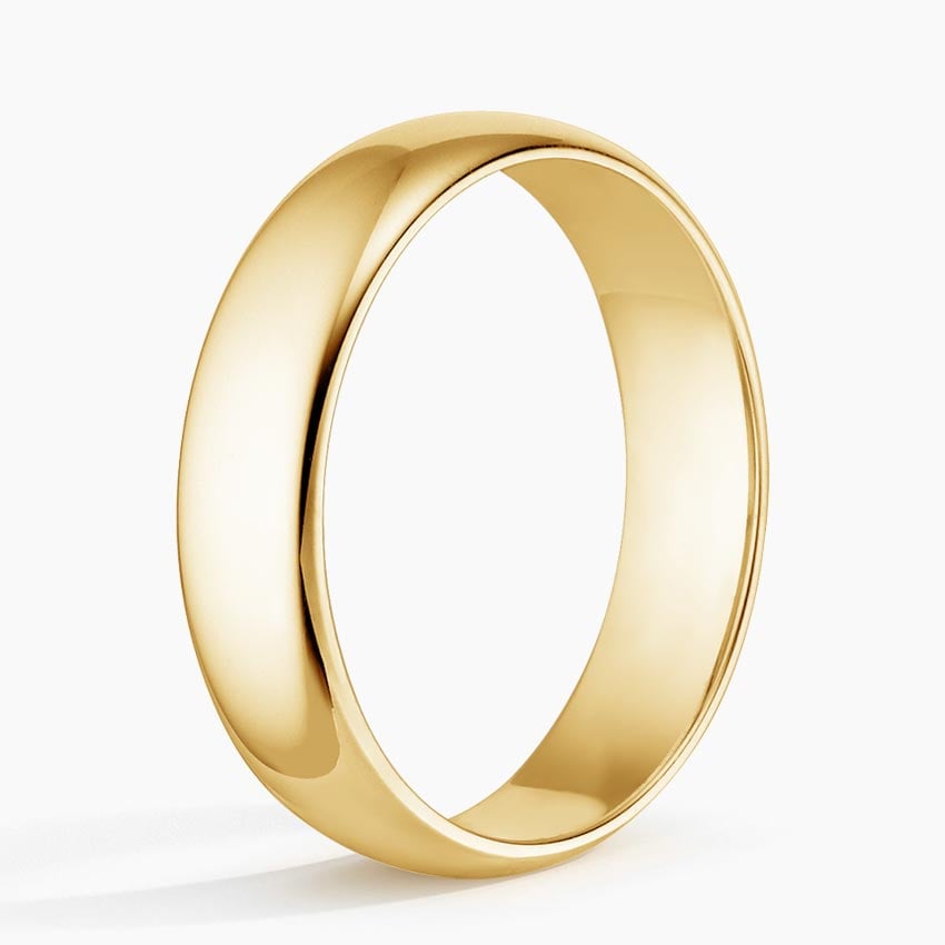 Comfort Fit 5mm Wedding Ring in 14K Yellow Gold