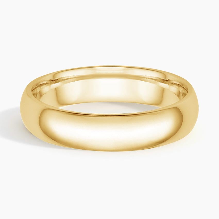 Comfort Fit 5mm Wedding Ring in 14K Yellow Gold