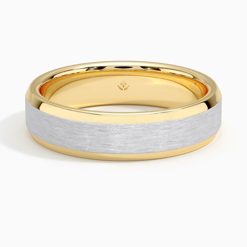 Emery 5.5mm Wedding Ring in                            18K Yellow Gold and 18K White Gold