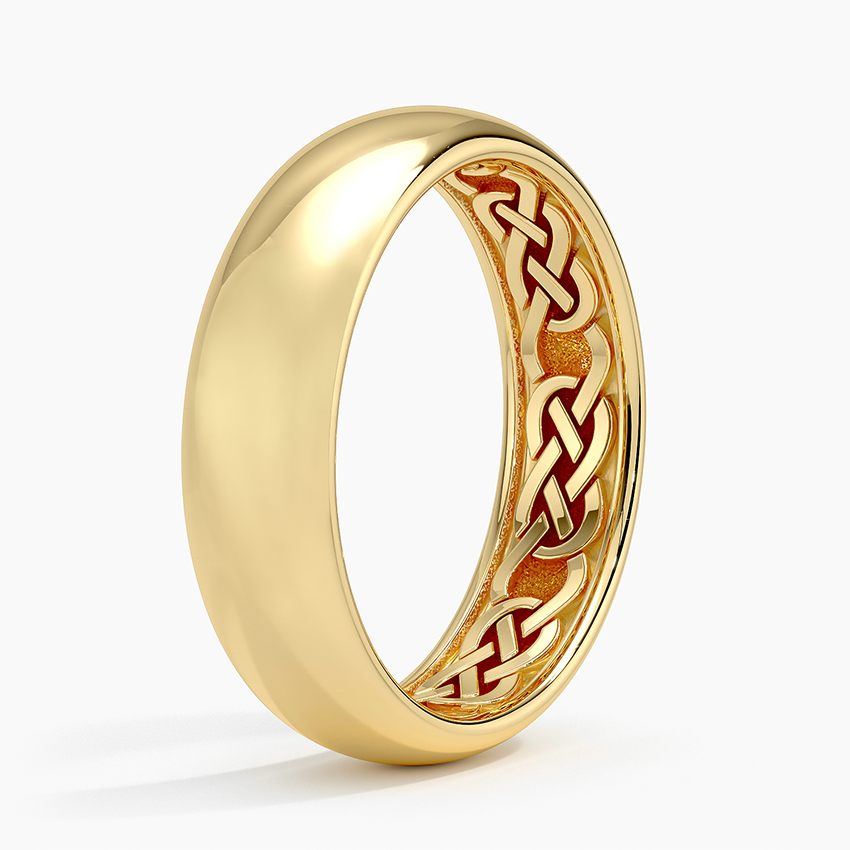 Hidden Celtic Knot 6mm Wedding Ring in                            18K Yellow Gold