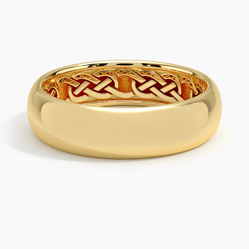 Hidden Celtic Knot 6mm Wedding Ring in                            18K Yellow Gold
