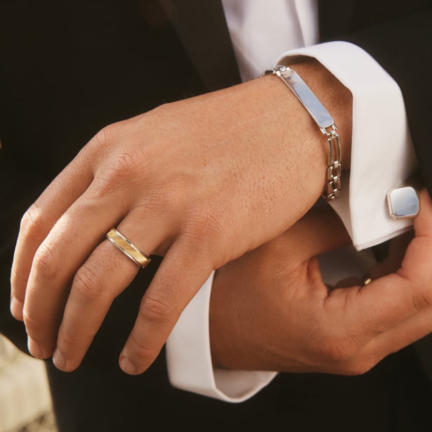 Homme Engravable Cufflinks                          in Silver