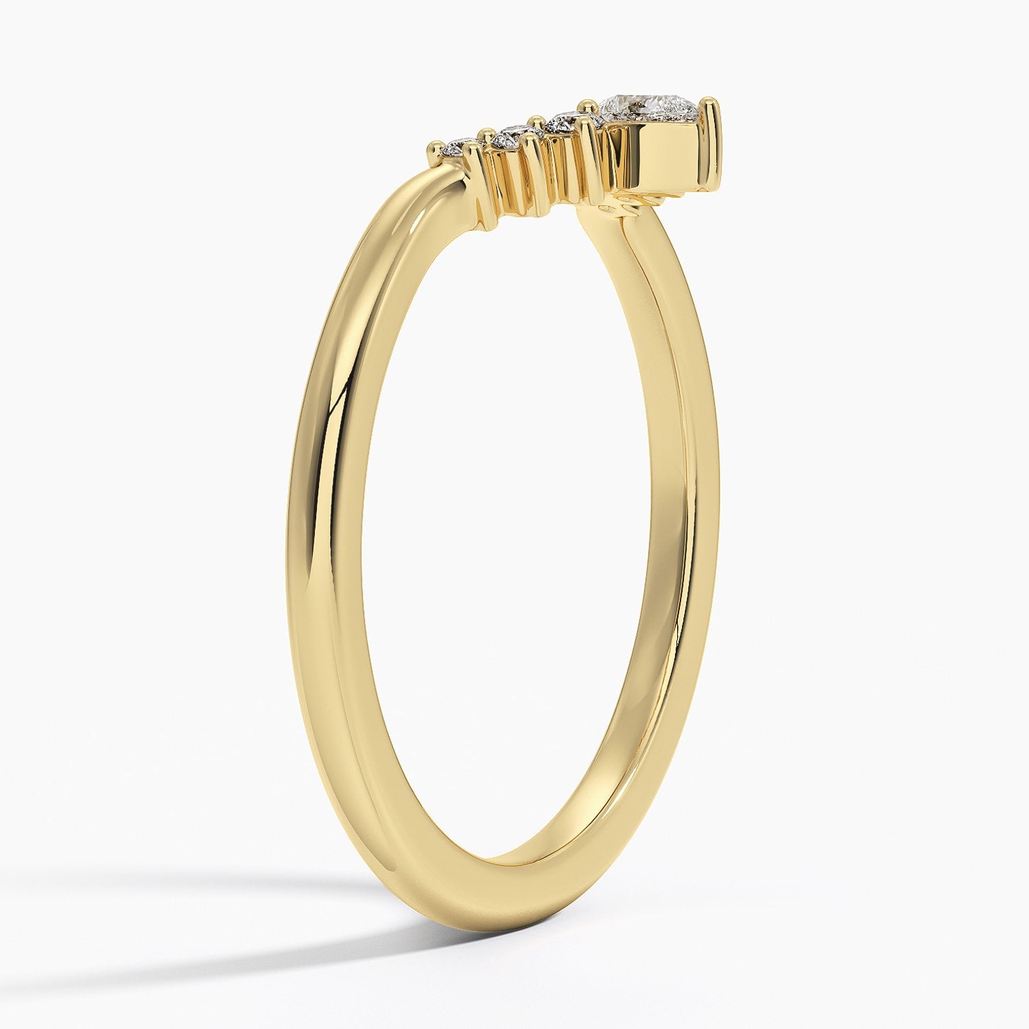 Lunette Lab Diamond Ring (1/10 ct. tw.) in                            18K Yellow Gold
