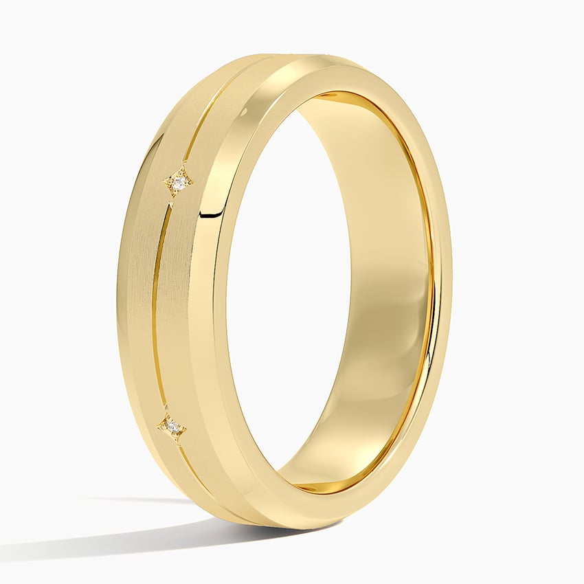 Cosmos Diamond 5.5mm Wedding Ring in 18K Yellow Gold