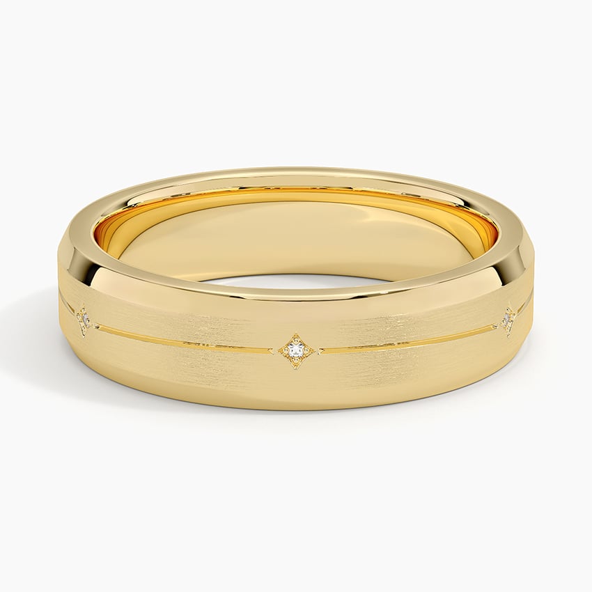 Cosmos Diamond 5.5mm Wedding Ring in 18K Yellow Gold