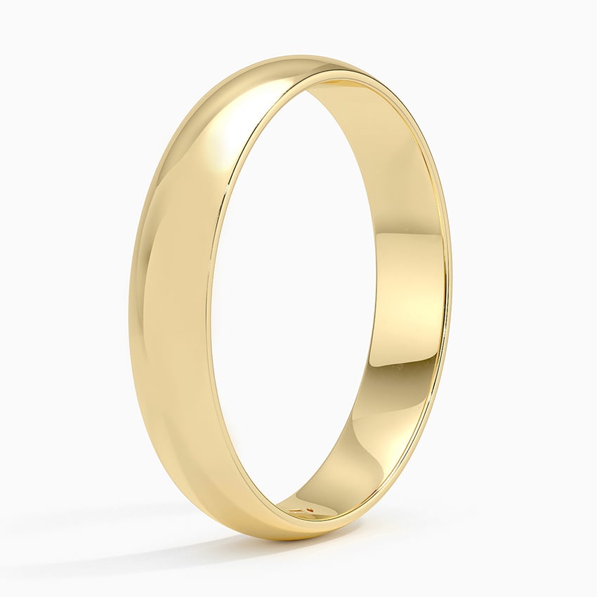 Slim Profile 4mm Wedding Ring in                            14K Yellow Gold