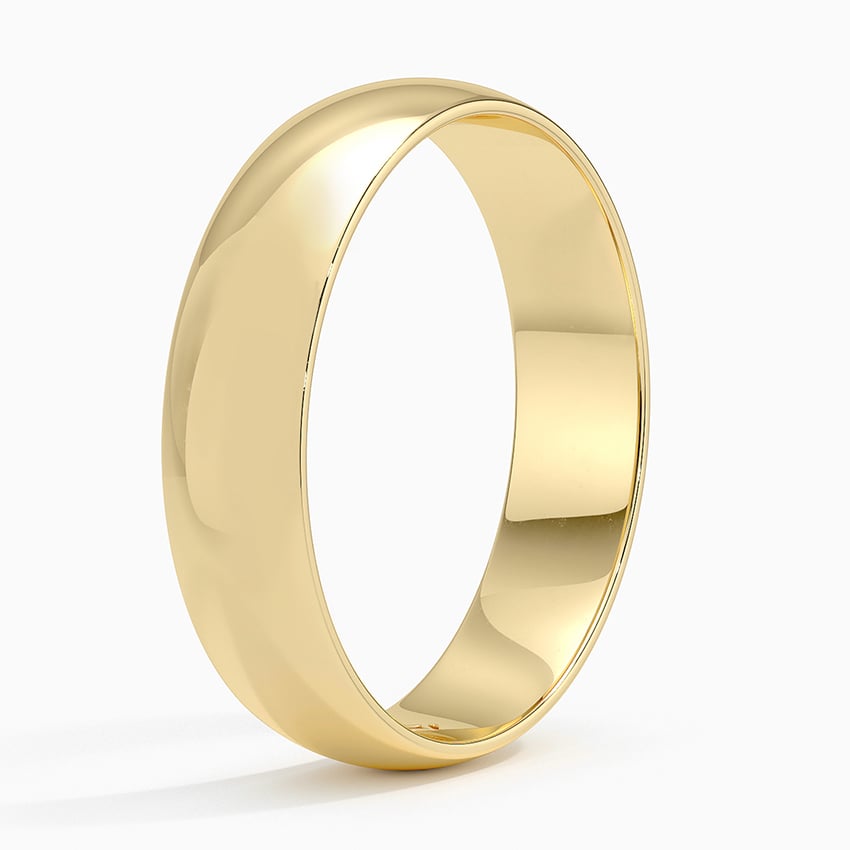 Slim Profile 5mm Wedding Ring in                            14K Yellow Gold