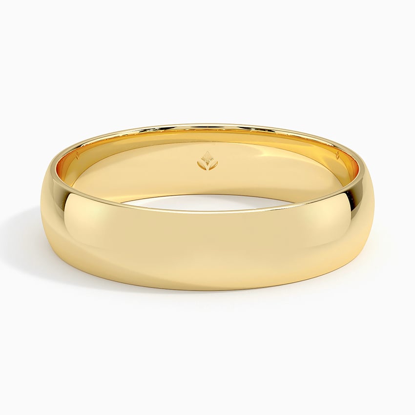 Slim Profile 5mm Wedding Ring in                            14K Yellow Gold