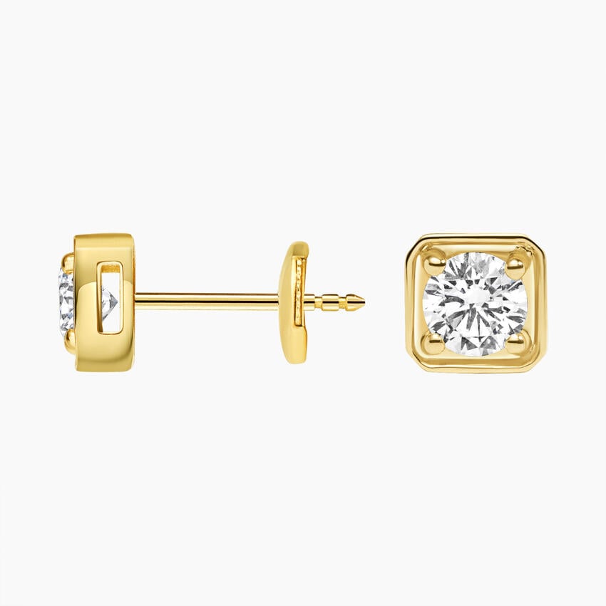 Bezel Prong Lab Diamond Stud Earrings (1 ct. tw.)                          in 14K Yellow Gold