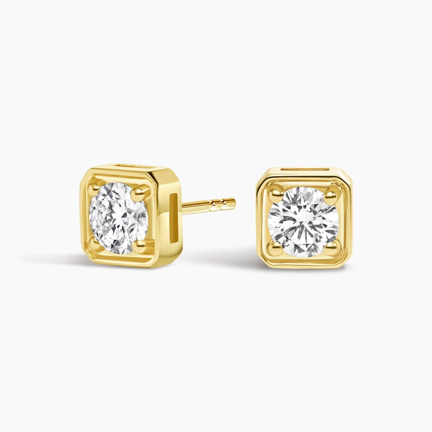 Bezel Prong Lab Diamond Stud Earrings (1 ct. tw.)                          in 14K Yellow Gold