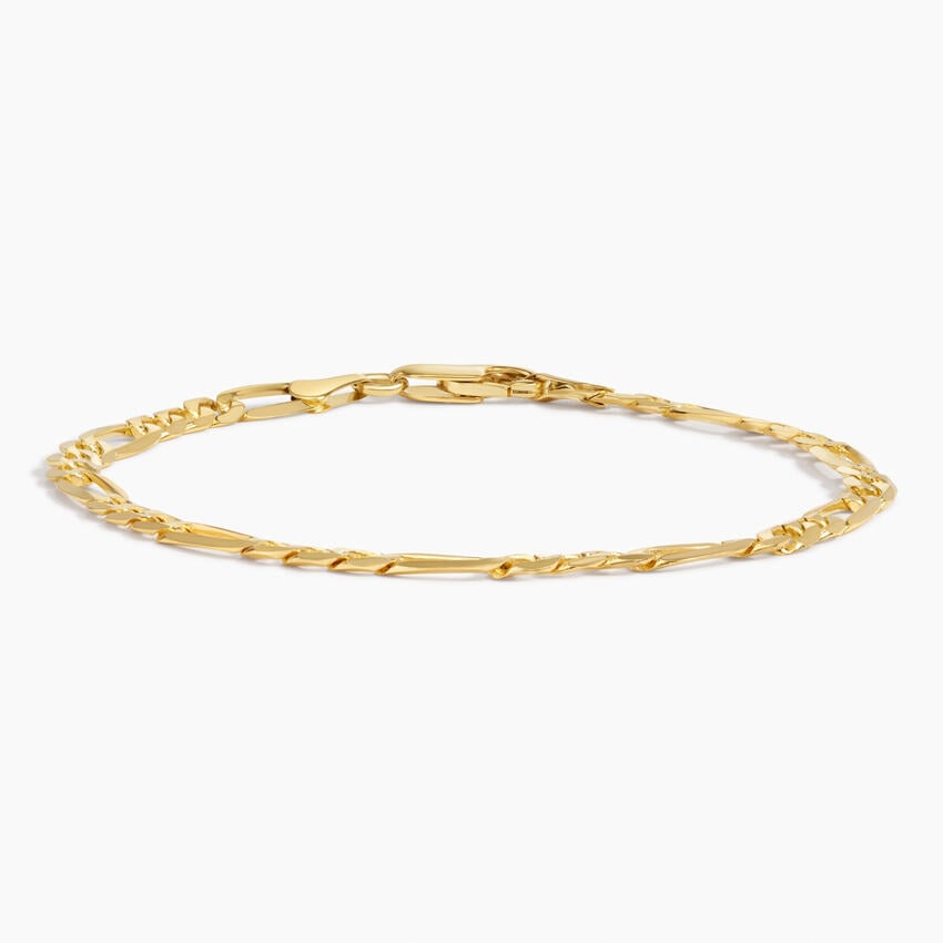 Ari 7.5 in. Beveled Figaro Chain Bracelet                              in 14K Yellow Gold