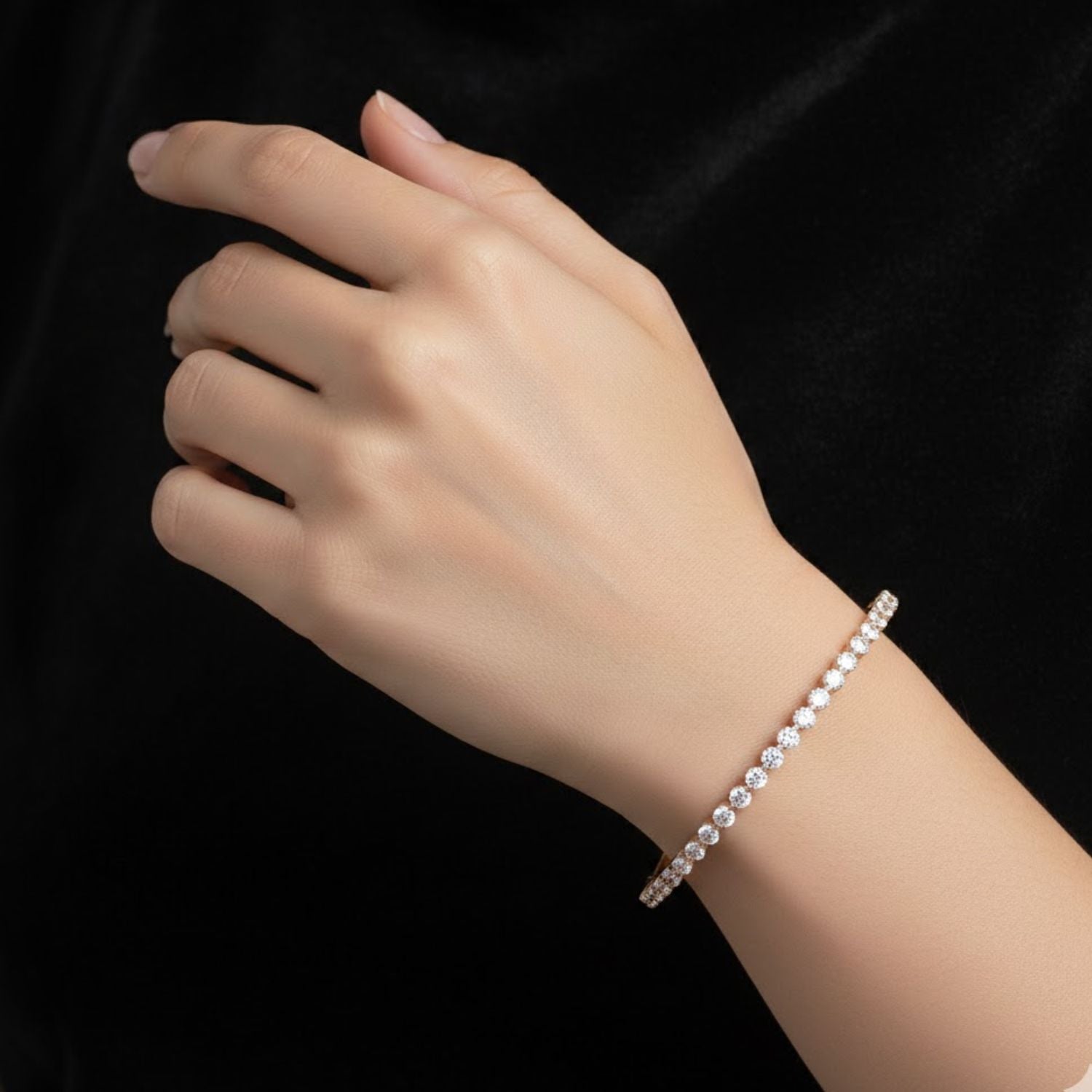 Lab Grown Diamond 1.80 CTW Bangle Bracelet-925 Sterling Silver