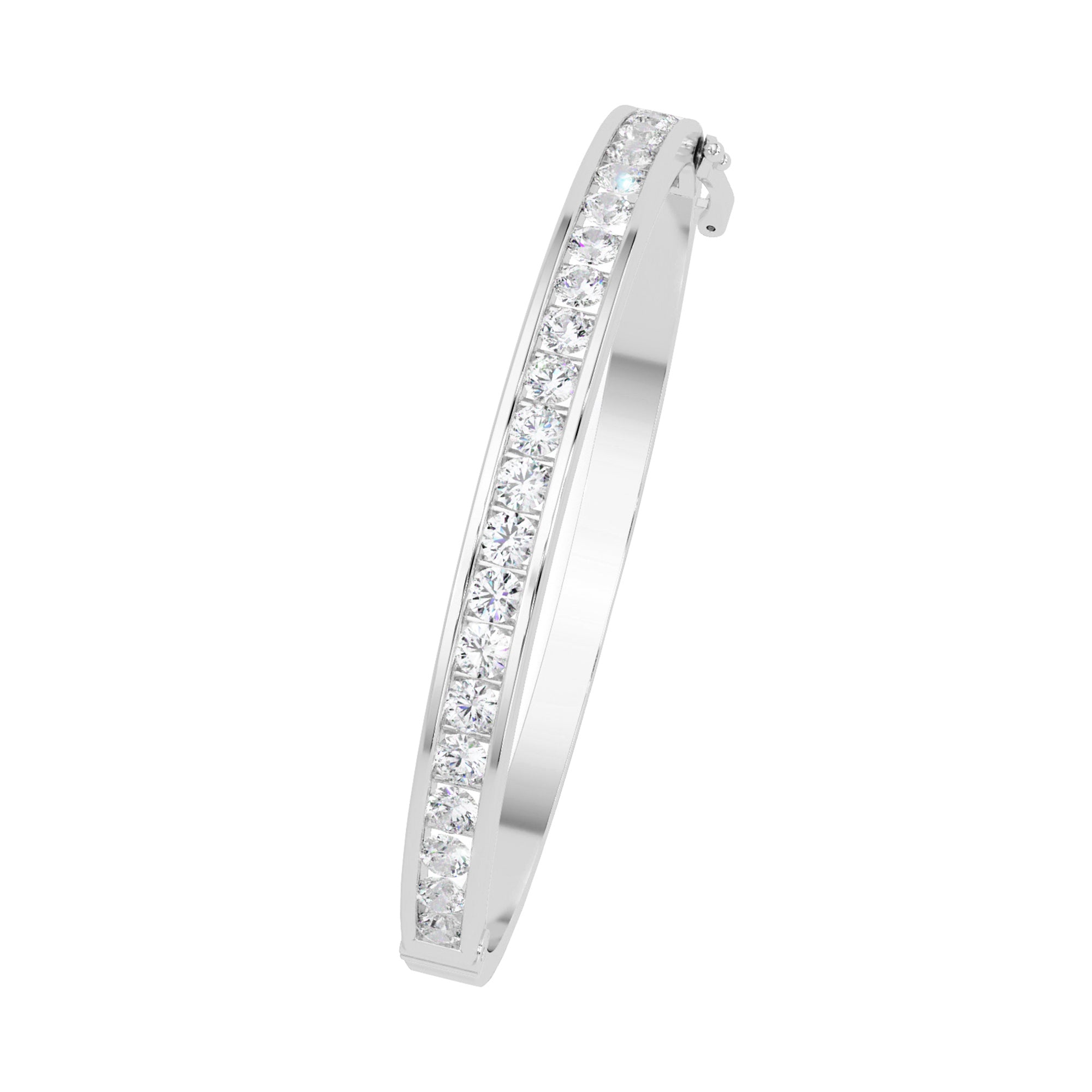 Lab Grown Diamond 3.50 CTW Bangle Bracelet-925 Sterling Silver