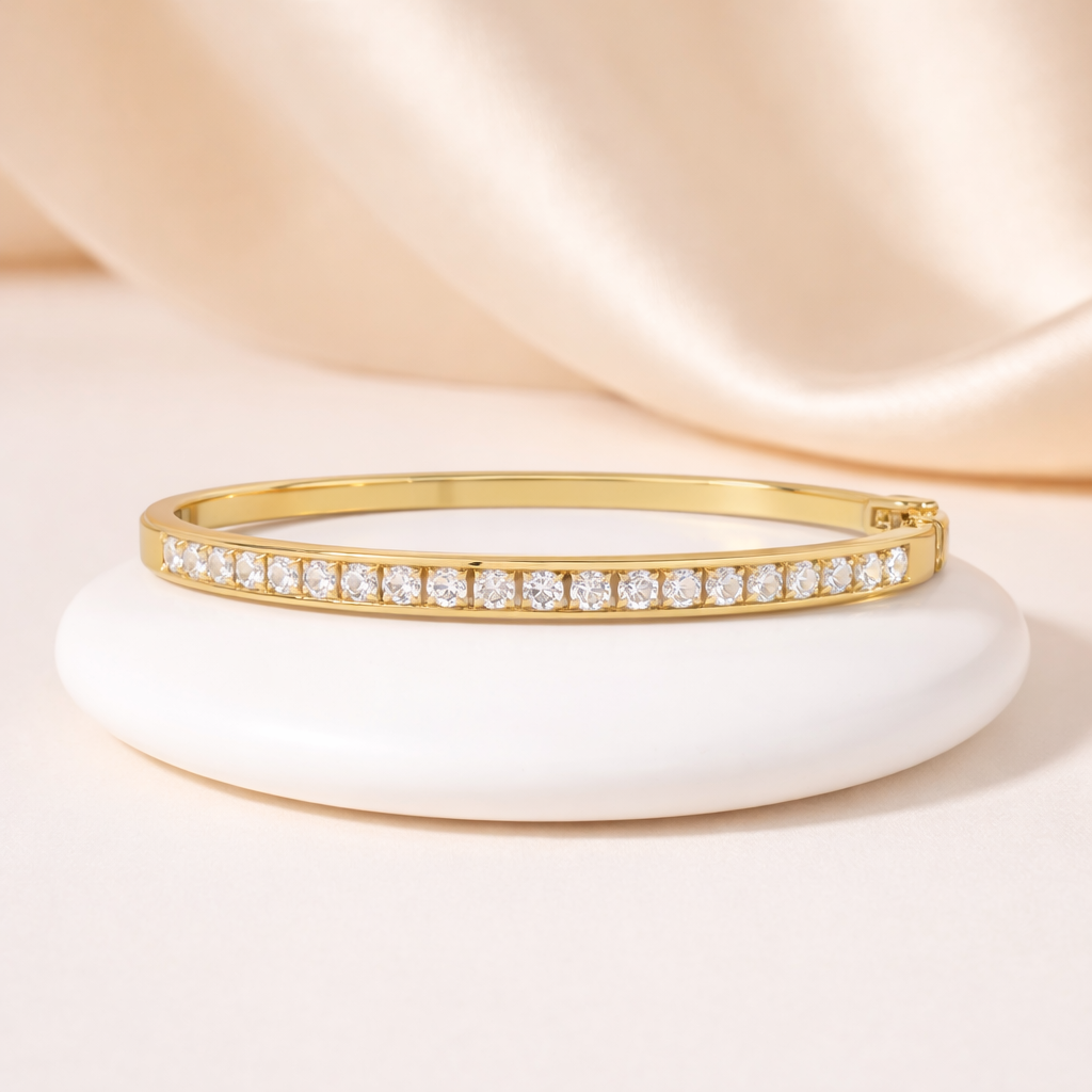 Lab Grown Diamond 3.50 CTW Bangle Bracelet-925 Sterling Silver