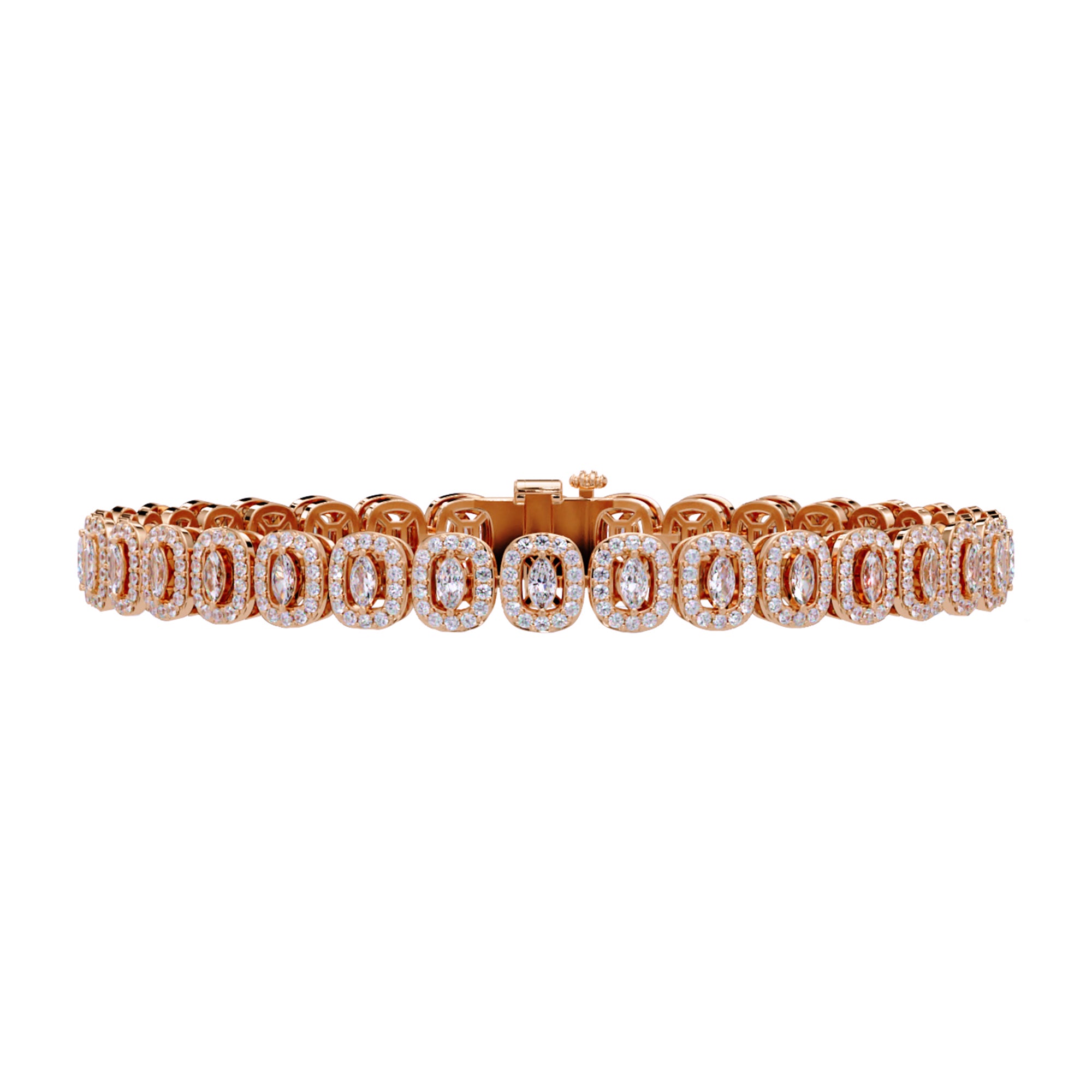 Lab Grown Diamond 2.80 CTW Halo Bracelet-925 Sterling Silver