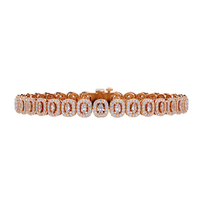Lab Grown Diamond 2.80 CTW Halo Bracelet-925 Sterling Silver