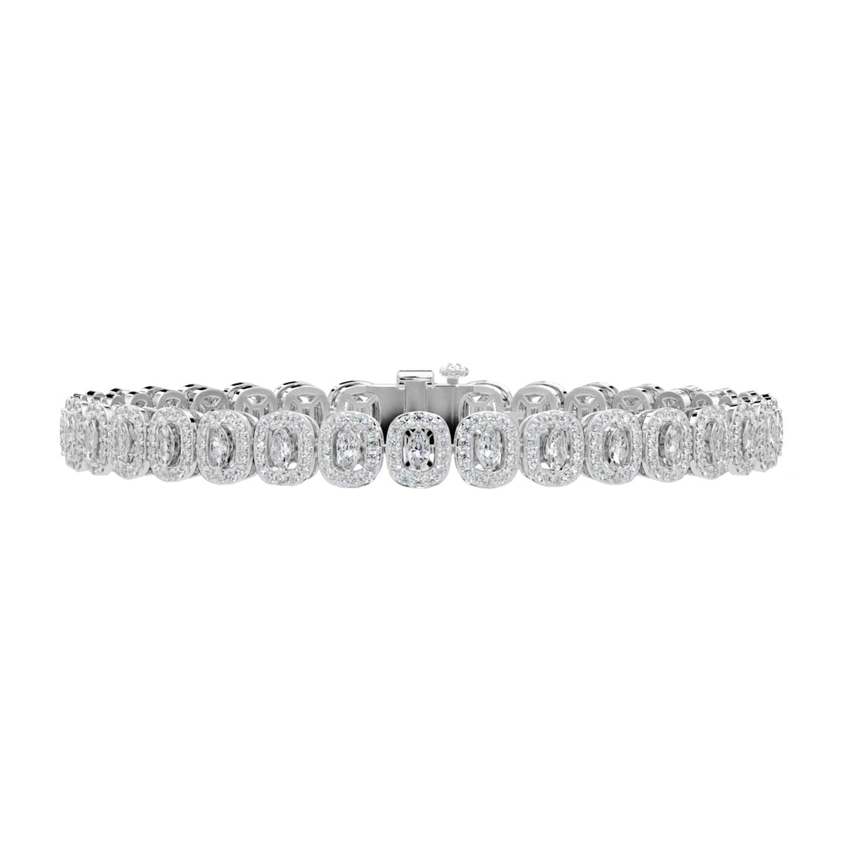 Lab Grown Diamond 2.80 CTW Halo Bracelet-925 Sterling Silver