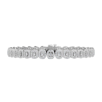 Lab Grown Diamond 2.80 CTW Halo Bracelet-925 Sterling Silver