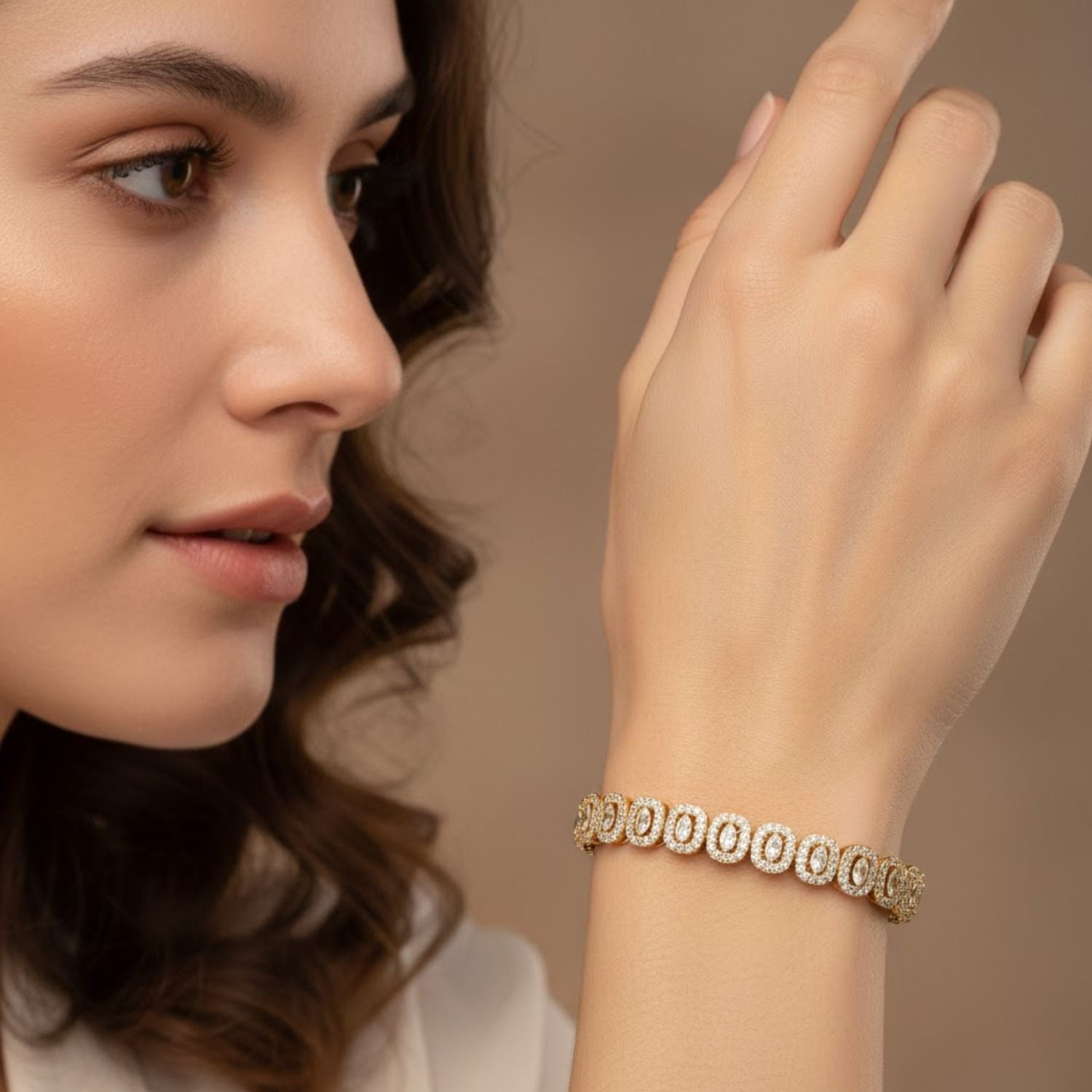 Lab Grown Diamond 2.80 CTW Halo Bracelet-925 Sterling Silver