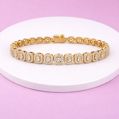 Lab Grown Diamond 2.80 CTW Halo Bracelet-925 Sterling Silver