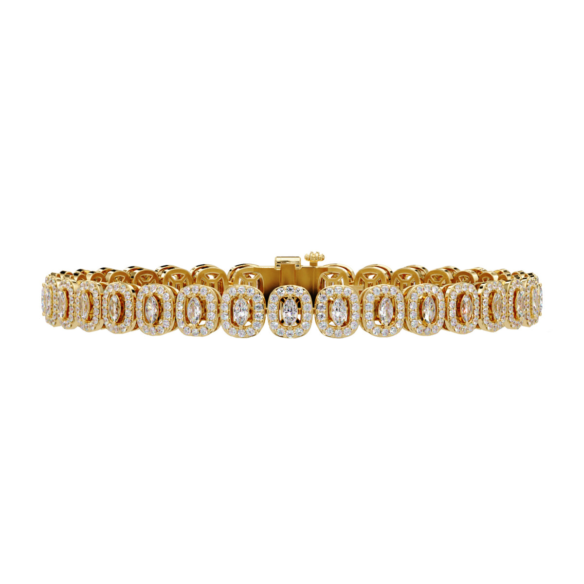 Lab Grown Diamond 2.80 CTW Halo Bracelet-925 Sterling Silver