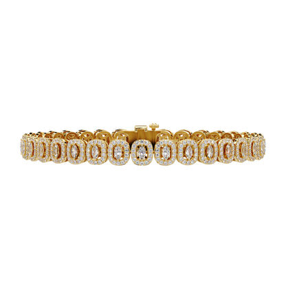 Lab Grown Diamond 2.80 CTW Halo Bracelet-925 Sterling Silver