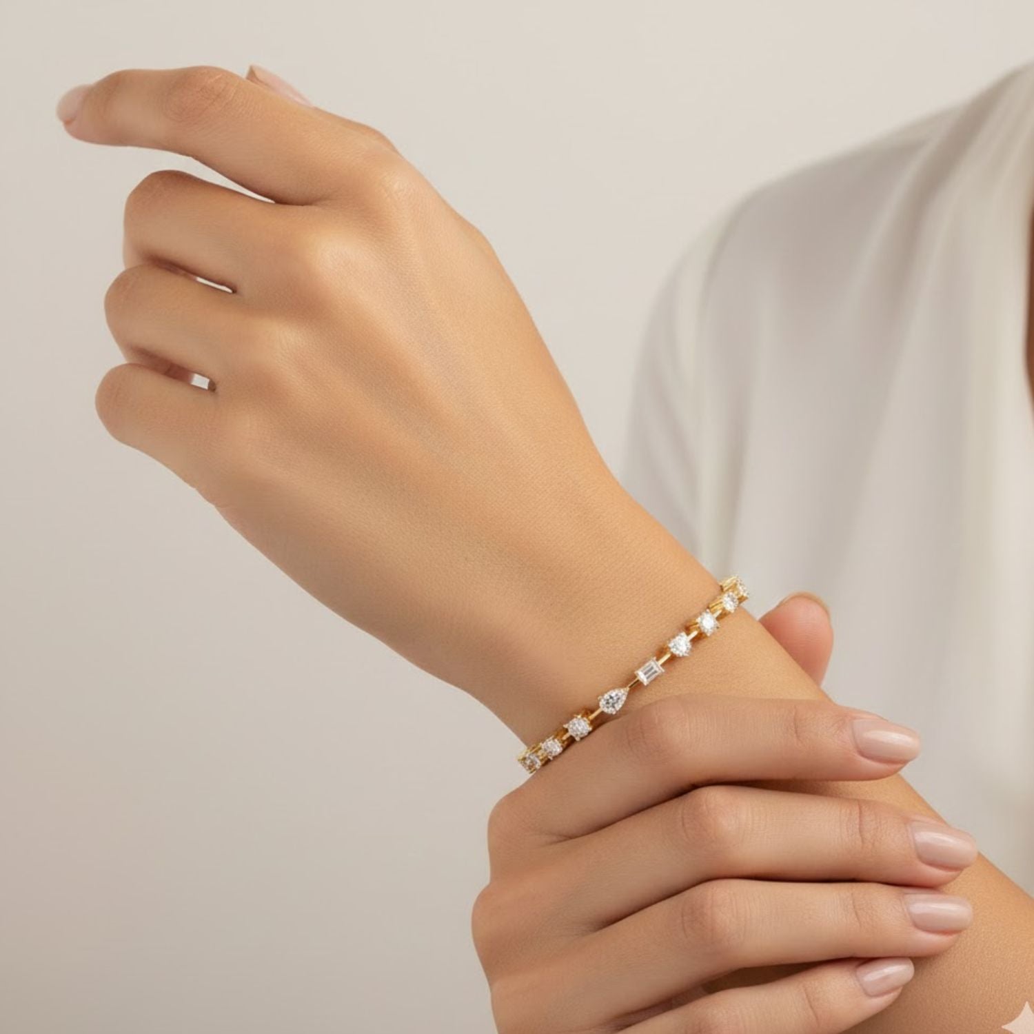 Lab Grown Diamond 4.00 CTW Bracelet-925 Sterling Silver