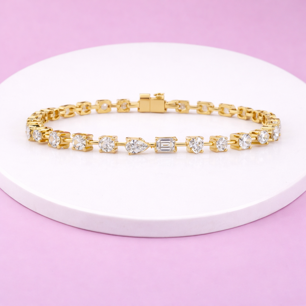 Lab Grown Diamond 4.00 CTW Bracelet-925 Sterling Silver
