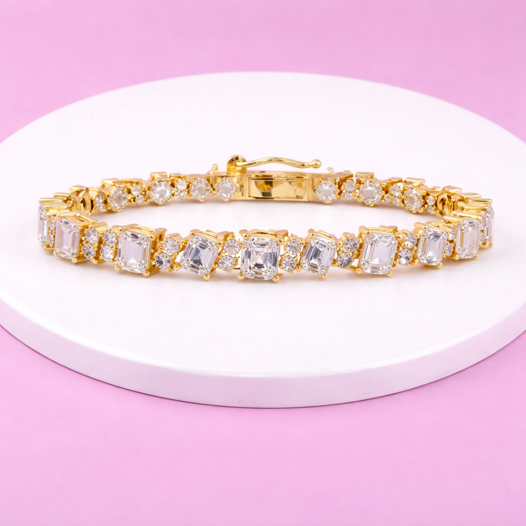 Lab Grown Diamond 32.00 CTW Statement Bracelet-925 Sterling Silver