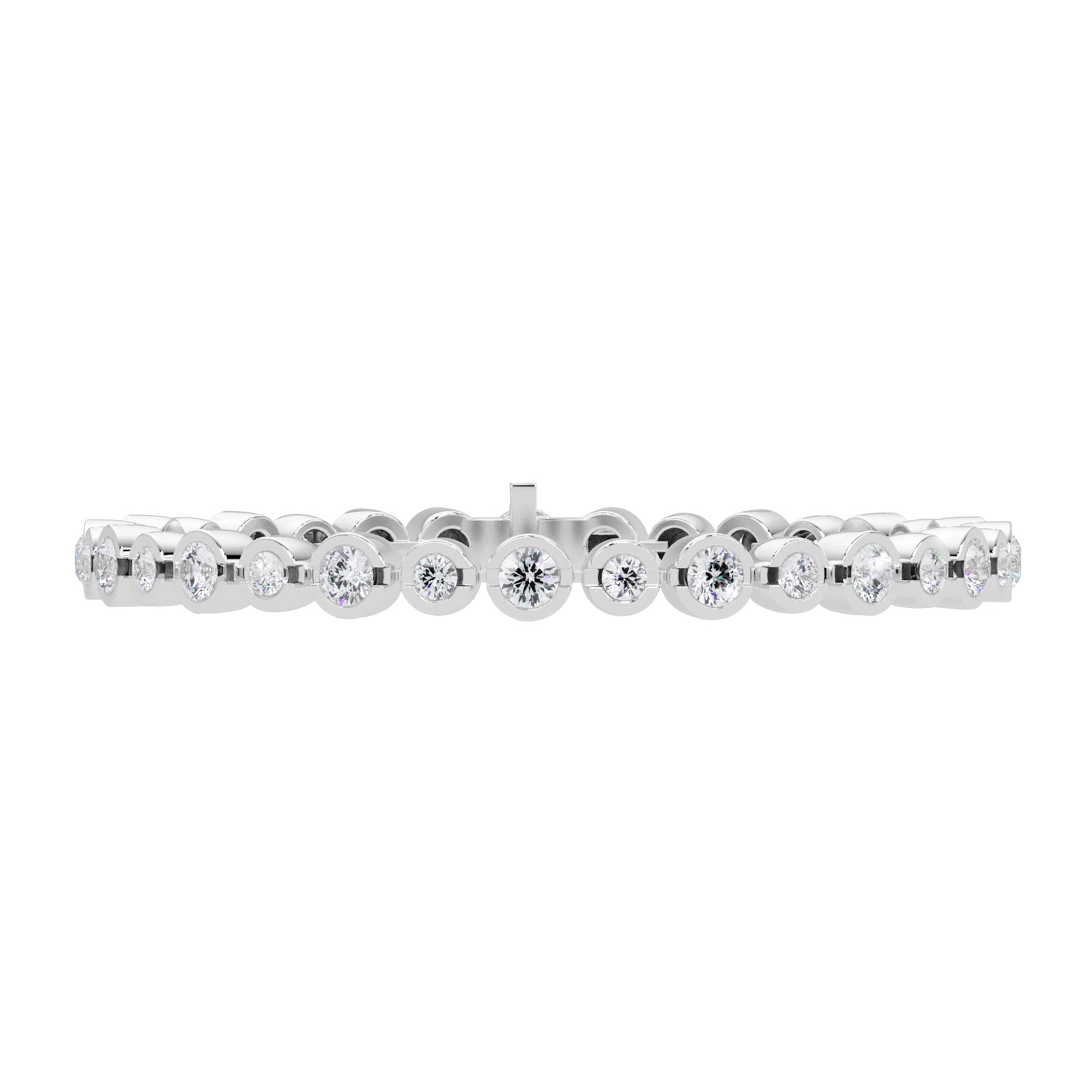 Lab Grown Diamond 6.00 CTW Graduated Design Bracelet-925 Sterling Silver