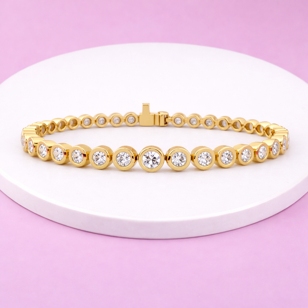 Lab Grown Diamond 6.00 CTW Graduated Design Bracelet-925 Sterling Silver