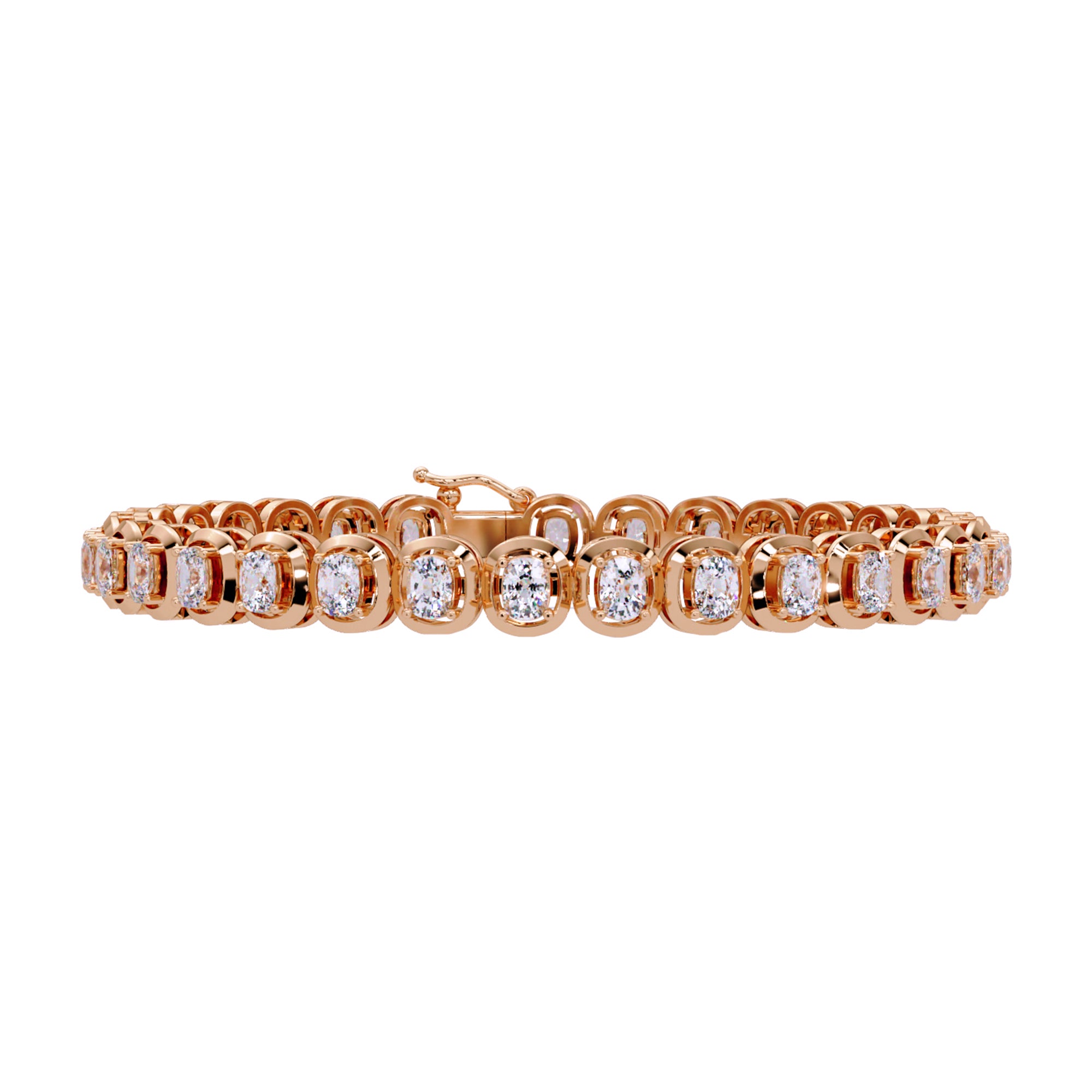 Lab Grown Diamond 7.75 CTW Bezel-Set Design Bracelet -925 Sterling Silver