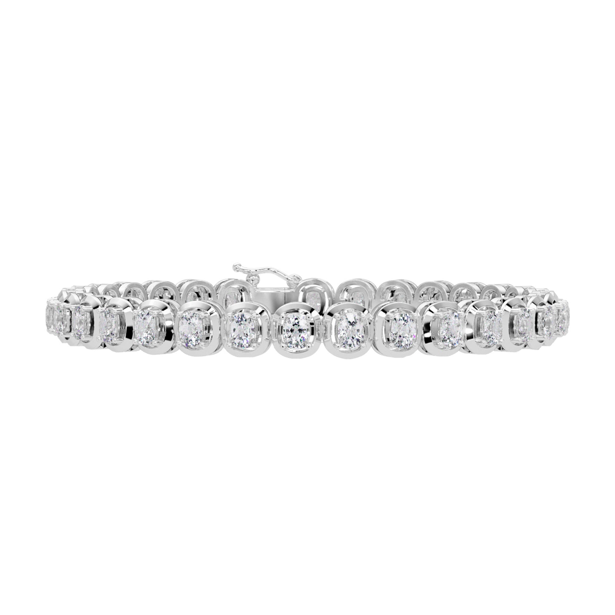 Lab Grown Diamond 7.75 CTW Bezel-Set Design Bracelet -925 Sterling Silver